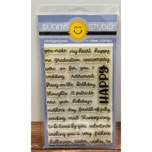 Sunny Studio Photopolymer Clear Stamps SSCL-203 Happy Thoughts